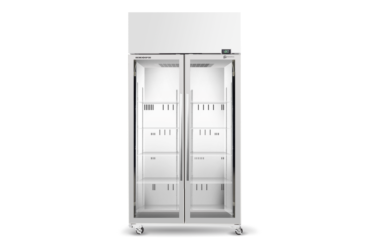 Skope ActiveCore 2 Glass Door Top Mount Upright Fridge 897L