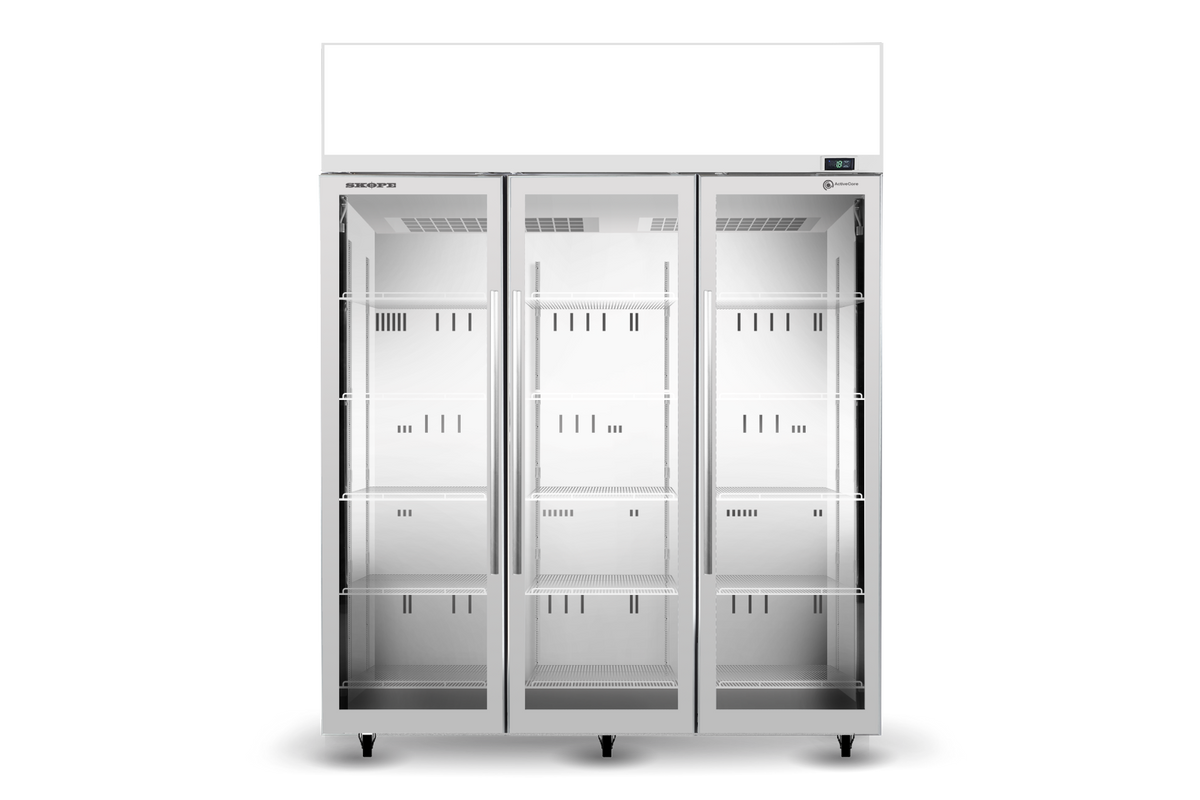 Skope ActiveCore 3 Glass Door Top Mount Upright Fridge