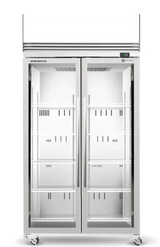 Skope TMF1000N-AC | 2 Glass Door Display | with Lit Sign | Storage Freezer | Commercial Upright Freezer