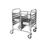 Sunnex Stainless Steel Gastronorm Trolley | Heavy Duty GN Pan Rack Cart (6 - 32 Tray Capacity)