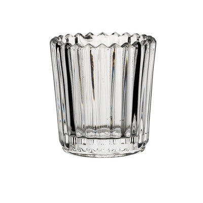 Utopia Clear Ribbed Glass Votive Candle Holders | Premium Restaurant & Event Table Decor