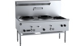 B+S Black Series UFWWD-2SB2 Two Hole Deluxe Waterless Wok Table with Two RHS Burners
