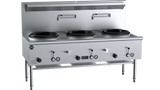 B+S Black Series UFWWD-2SB2 Three Hole Deluxe Waterless Wok Table