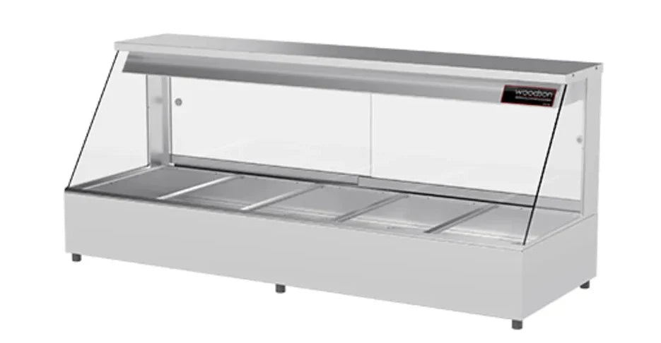 Woodson W.HFS22 2 Module Straight Glass Hot Food Display