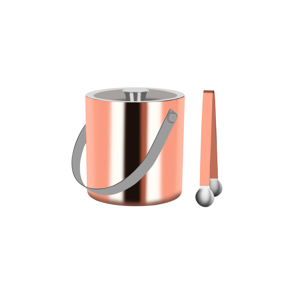 Zanzi Double Wall Ice Bucket W/Ice Tong Ext