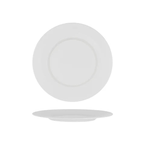 Schonwald Allure Round Plate FLAT w/RIM - White (Sold in sets of 6)