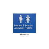 3monkeez WA-DS-FTFAT Braille Sign Female and Female Ambulant Toilet (Blue)