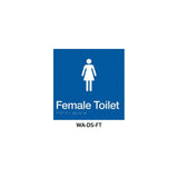 3monkeez WA-DS-FT Braille Sign Female Toilet (Blue)