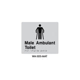 3monkeez WA-SDS-MAT Braille Sign Male Ambulant Toilet (Silver)