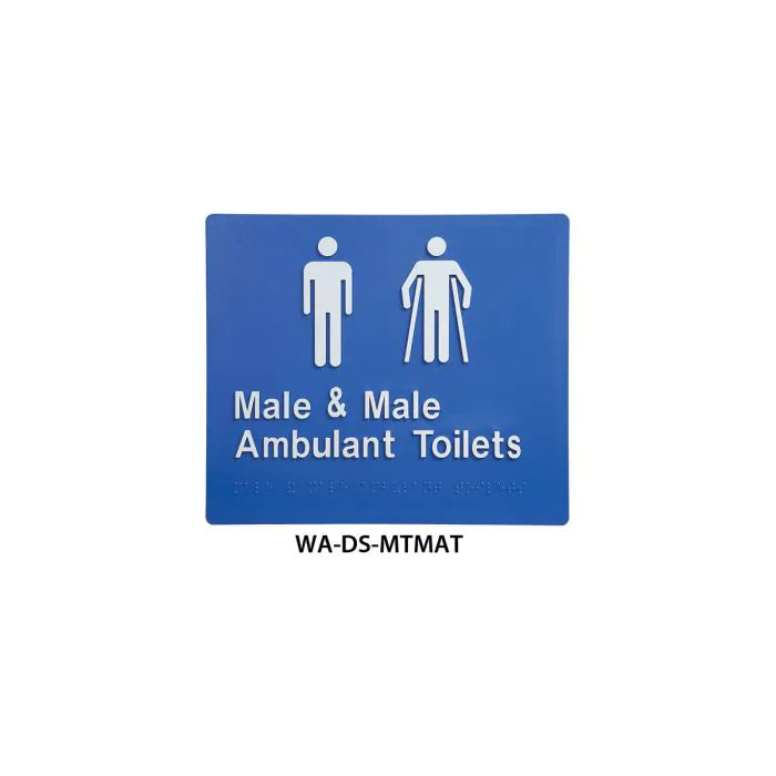 3monkeez WA-DS-MTMAT Braille Sign Male and Male Ambulant Toilet (Blue)