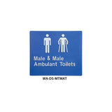 3monkeez WA-DS-MTMAT Braille Sign Male and Male Ambulant Toilet (Blue)