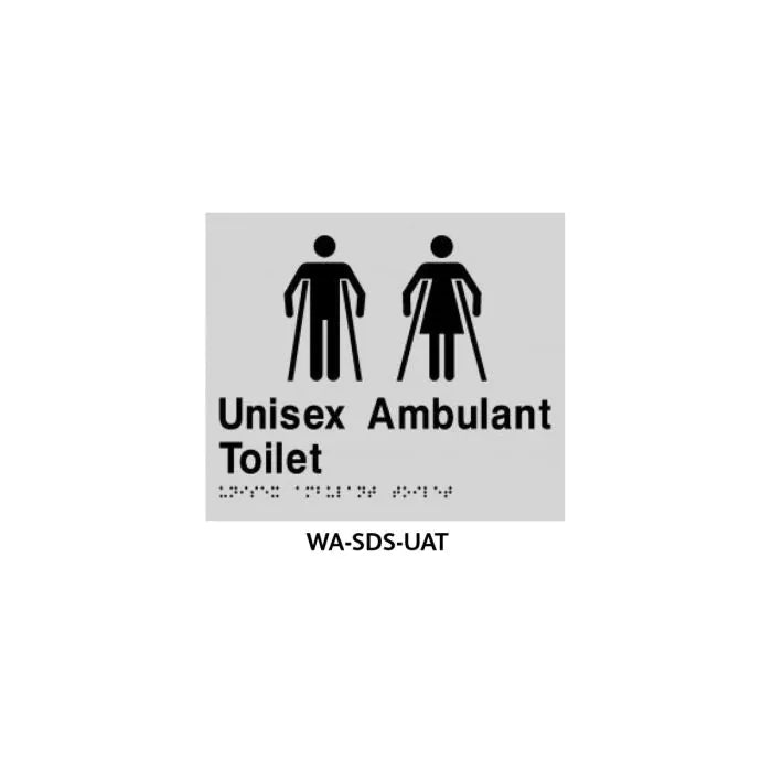 3monkeez WA-SDS-UAT Braille Sign Unisex Accessible Toilet (Silver)