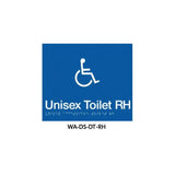 3monkeez WA-DS-DT-RH Braille Sign Unisex Disabled Right Hand (Blue)