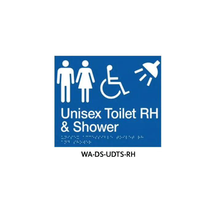 3monkeez WA-DS-UDTS-RH Braille Sign Unisex Disabled Toilet and Parent Room Right Hand Side (Blue)