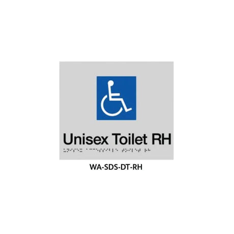 WA-SDS-DT-RH - 3monkeez WA-SDS-DT-RH Braille Sign Unisex Disabled Toilet Ri