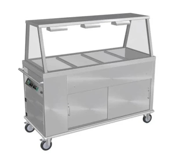 Culinaire CH.BMHM.GA.3 3 Modules Island Bain Marie Hot Cupboard Commercial Bain Marie Mobile with A Frame Gantry Bain Marie