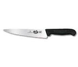 Cooks - Carving Knife, Wavy Edge 19cm - Black