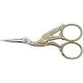 Stork Embroidery Scissors, 16cm - Gold Plated