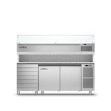 Coldline TZ13/1MC VP 2 Door with Drawer Pizza Preparation Counters - With Display Case