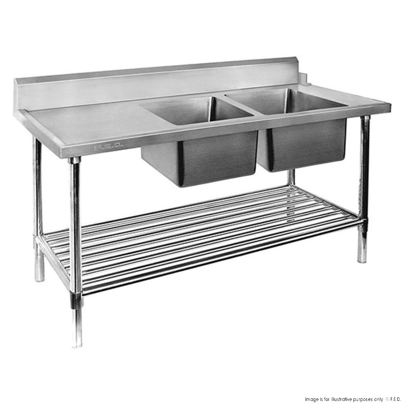 Modular Systems DSBD7-1500R/A | Right Inlet Double Sink Dishwasher Bench