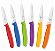 6.7601.C1 - Paring Knife - Straight Edge 8cm - Red, Blue, Green, Purple, Yellow, Orange