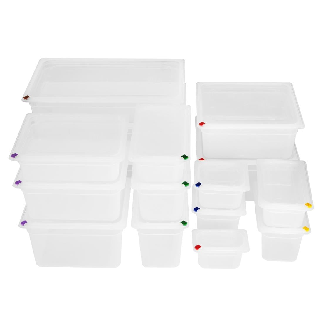 FZ091 - Hygiplas Click PP 1/2 GN with Lid & 7 Colour clips - 200mm 11.7Ltr (Pack 4) - image 5