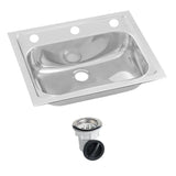 3monkeez HBF01-KIT-3 Inset Stainless Steel Hand Basin I 3 Tap Hole I Includes Plug and Waste