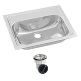 3monkeez HBF01-KIT Inset Stainless Steel Hand Basin I No Tap Hole I Includes Plug and Waste