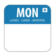 L931 - Hygiplas Day of the Week Removable Label Monday 1'' (Roll 1000)