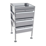 3monkeez AB-3DRAW-L Freestanding Stainless Steel Drawer Unit I 3 drawers I With Locks