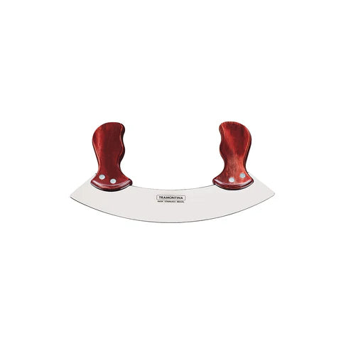 TM21147/170 - Tramontina Mincing Knife Mezzaluna Polywood Red