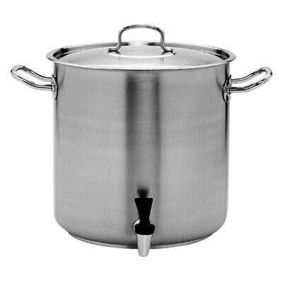 Pujadas Inox Pro 18/10 Stainless Steel Commercial Stockpot with Lid & Tap (33.6L - 72.0L)