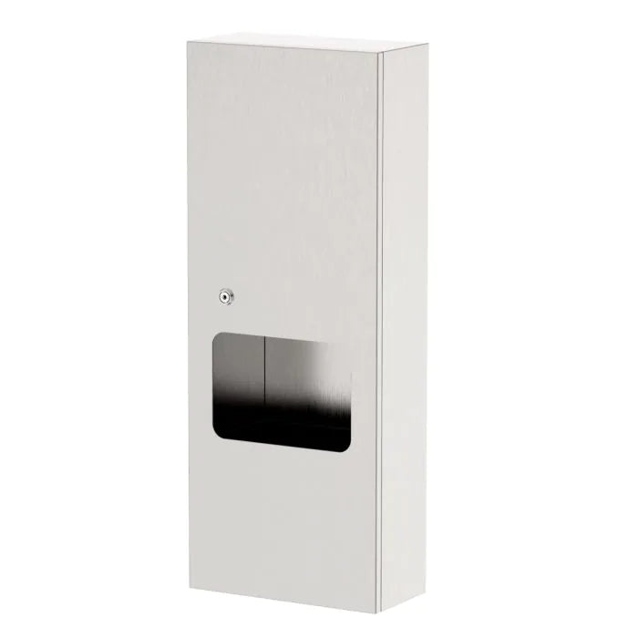 3monkeez WA-PTDWR2-R Paper Towel Dispenser With Waste Receptacle I Recessed I 6.5L