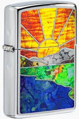 Zippo High Polished Chrome Sunset