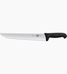 Butchers Knife, Straight Back 36cm - Black