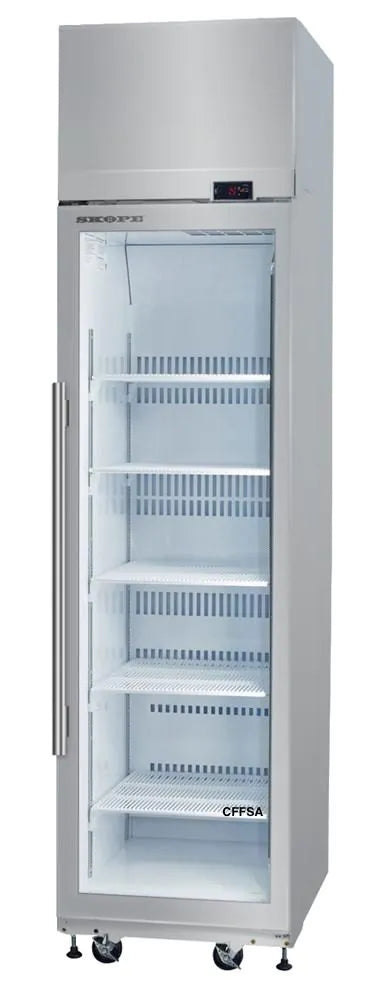 Skope SKT500N-A-SS | 1 Glass Swing Door | Upright Fridge | with Unlit Sign | Commercial Upright Fridge
