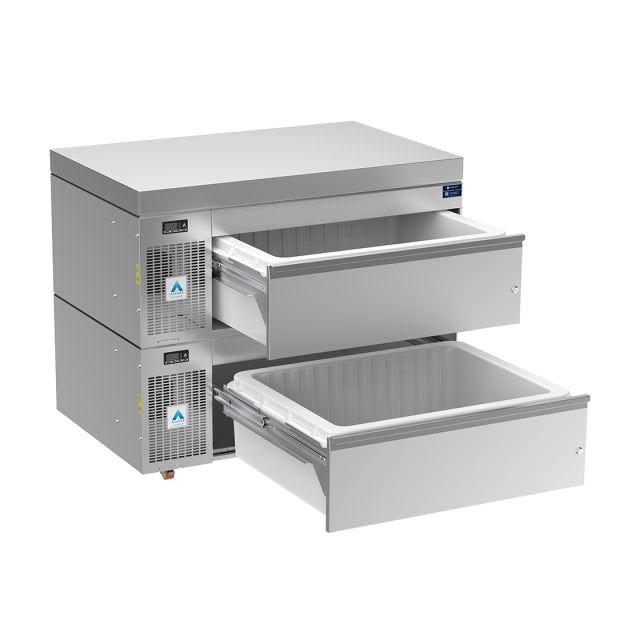 Adande VCS2.CHS Double Dual erature Drawer Standard Castor (adjustable) / Heatshield Top