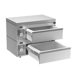 Adande VCS2.CHS Double Dual erature Drawer Standard Castor (adjustable) / Heatshield Top