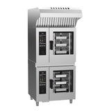 Giorik SEREST.11.0606.SF.H Stacked Steambox R Series Electric Combi Oven 6 on 6 x 1/1 GN with Standard Filter with Hood Right Hand Hinge Door