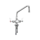 3monkeez T-3MDH12 Stainless Steel Dual Bench Mount Tap Body I 12" Spout
