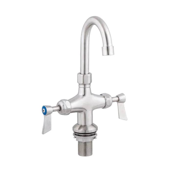 3monkeez T-3MDHG07 Stainless Steel Dual Hob Mount Body with Gooseneck I 7"Spout