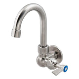 3monkeez T-3MSWG07 Stainless Steel Single Wall Mount Body with Single Control and Gooseneck Swivel I 7" Spout