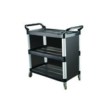 CaterRax 3-Shelf Closed Sides Plastic Utility Trolley.