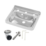 3monkeez AB-HB3-OF Wall Mounted Hand Basin I 3 Tap Hole I Inc Wall Brackets, Overflow Kit & Plug & Waste