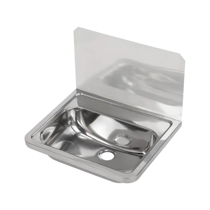 3monkeez HB300SB Wall Mounted Hand Basin with Splashback I No Tap Holes