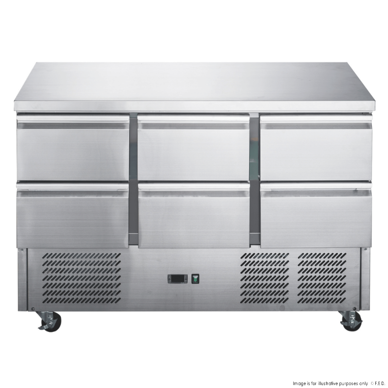 FED-X XGNS1300D-6D | Six Drawer Salad Prep Fridge