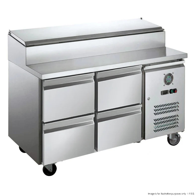 FED-X XSS7C13S2V-4D | Stainless Steel Four Drawer Sandwich Counter
