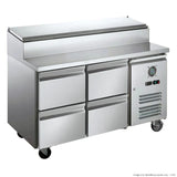 FED-X XSS7C13S2V-4D | Stainless Steel Four Drawer Sandwich Counter